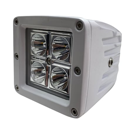 Race Sport White Street Series 3X3In 16W 4-Led Cube Spot Light W/ Amber Cover RS4L3X316W-W